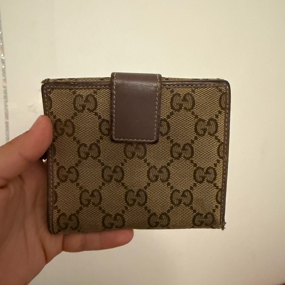 Gucci Tan and Brown bifold Monogram Wallet